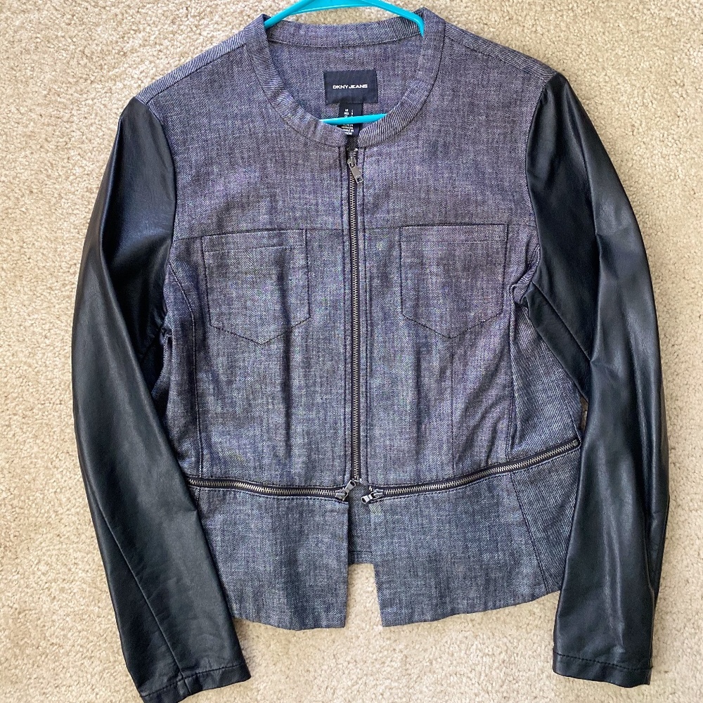DKNY Jean Denim and Leather Jacket